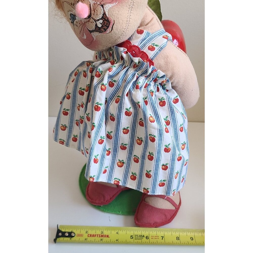 Annalee Mobilitee Country Girl Bunny Holding Apple Vintage 1995 Dolls 18" - Picture 11 of 13